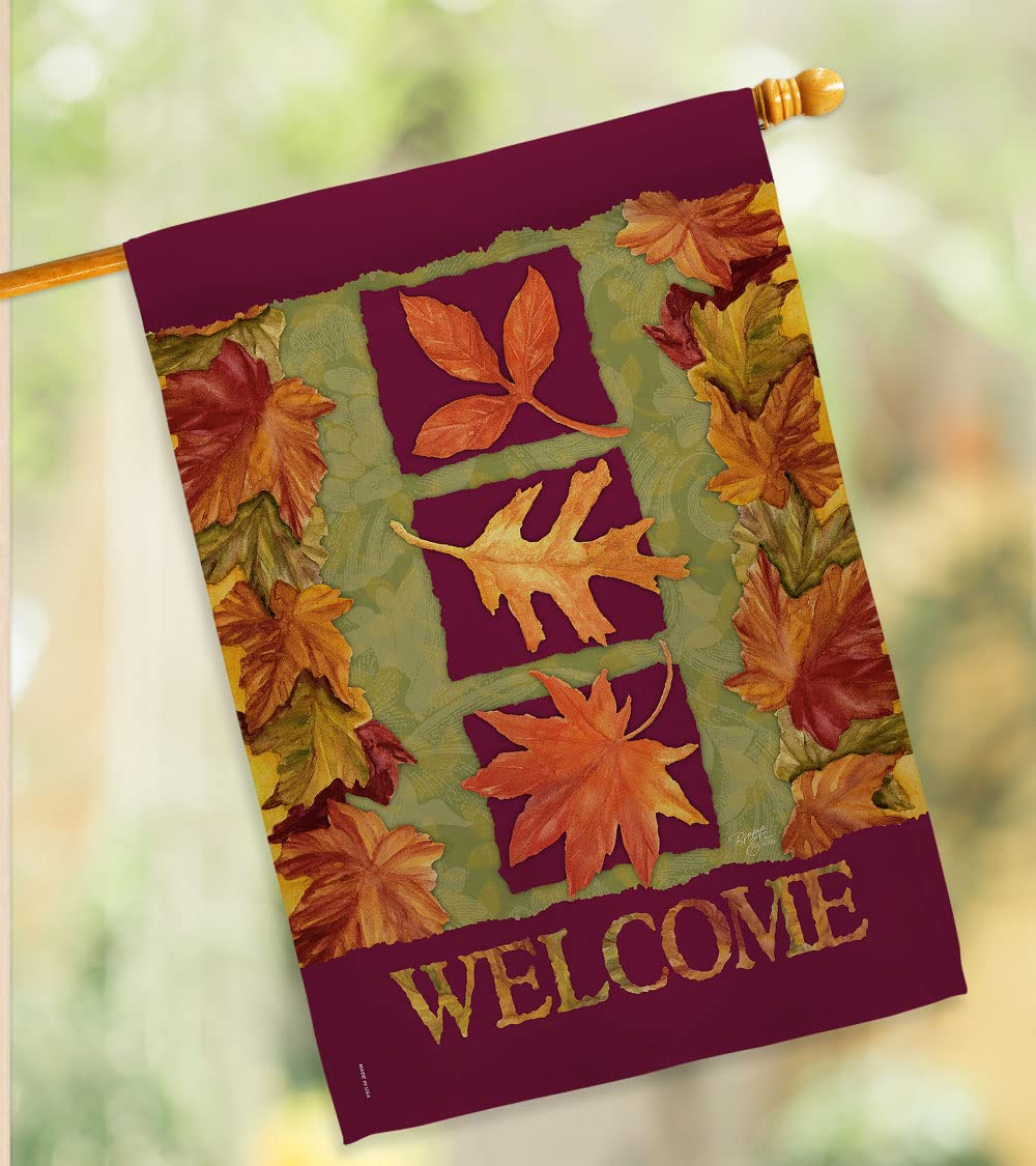 Breeze Decor Fall Harvest Vertical Kit - 3 Leaves Autumn Decor for Home & Garden
