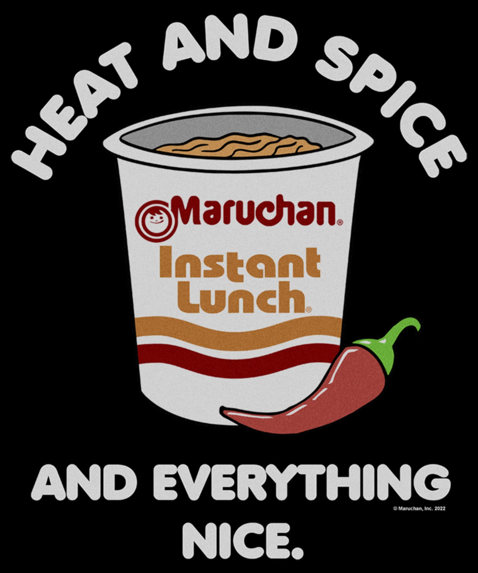 Fifth Sun Men's Maruchan Heat & Spice Graphic T-Shirt - Comfortable Cotton Tee for Anime Fans & Ramen Lovers - Perfect for Casual Wear, Cosplay & Gift Giving