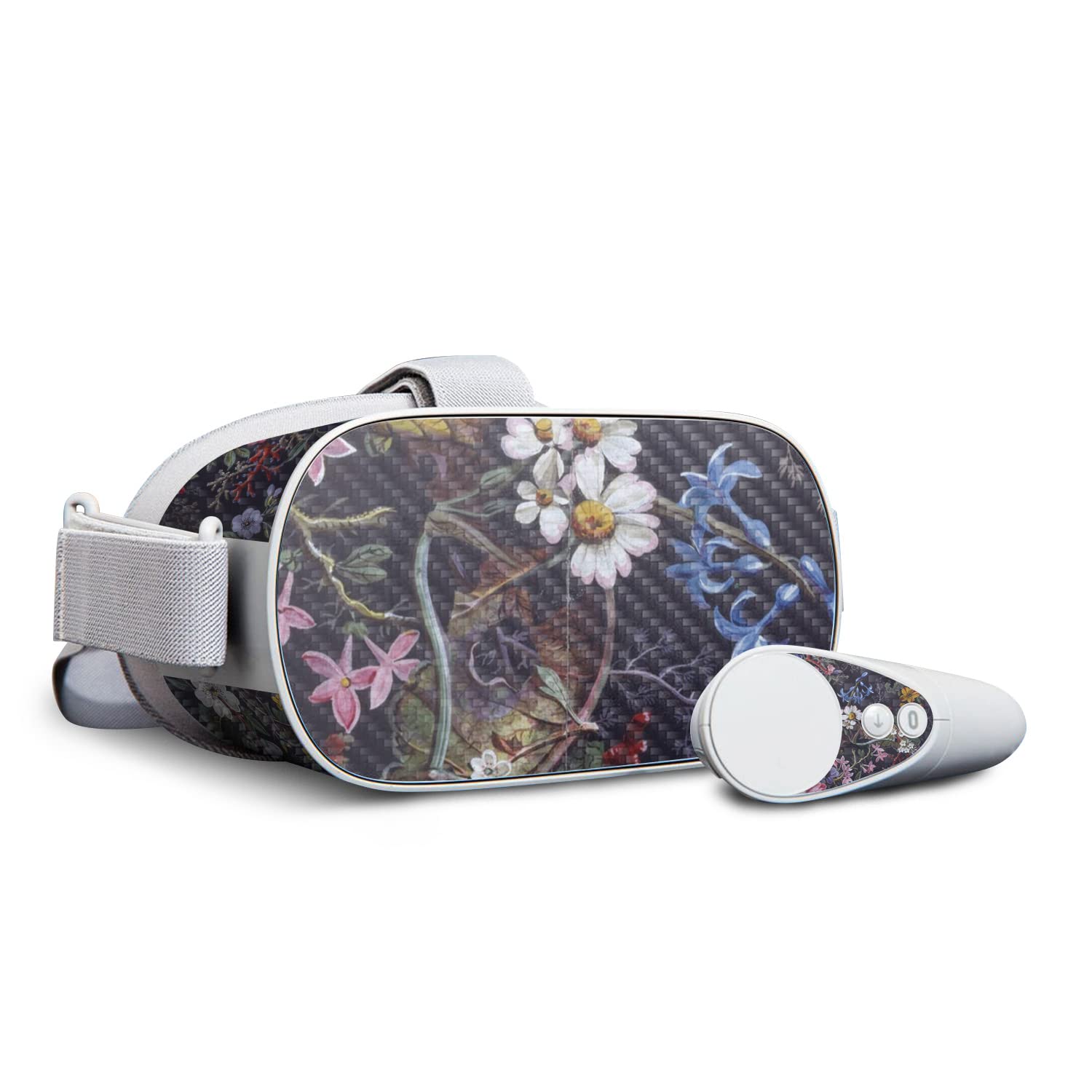 Premium Carbon Fiber Skin for Oculus Go - Midnight Blossom Design | Protective & Durable Textured Cover | Easy to Apply & Remove | Made in USA | Perfect for Gaming, VR Entertainment & Device Protection