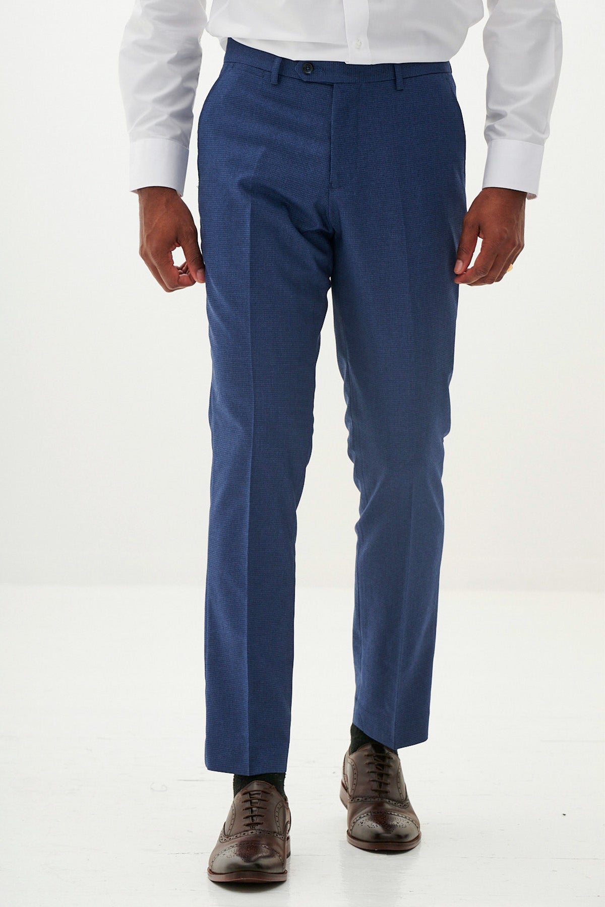 ASHLEY Men's Navy Blue Suit with Kelvin Stone Waistcoat - Formal Business Attire for Weddings, Office & Special Occasions