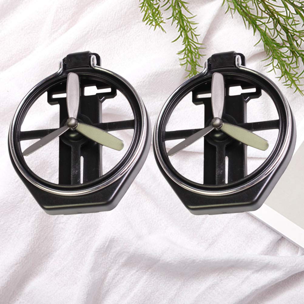 BESPORTBLE 2Pcs Car Folding Beverage Rack with Outlet Fan - Black Cup Holder & Summer Cooling Fan for Car, Perfect for Road Trips and Daily Commutes