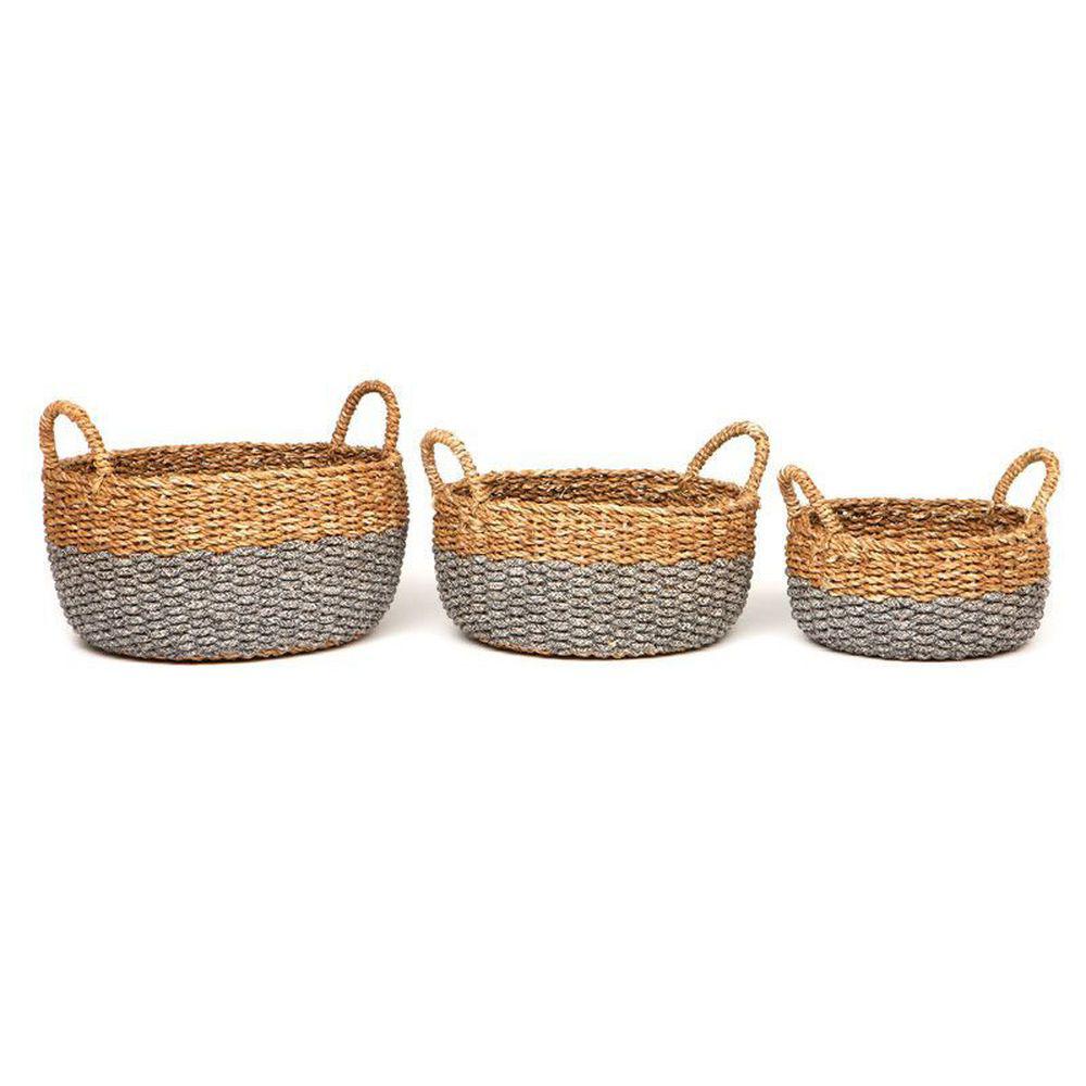 Natural Seagrass Storage Basket - Large Round Woven Basket for Home Organization, Nursery, Laundry & Closet Storage | Eco-Friendly & Handmade