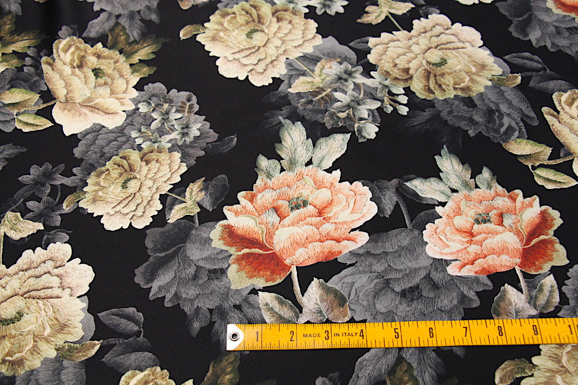 Elegant Cabbage Roses Silk Satin Fabric - Perfect for Wedding Decor, Bridal Bouquets & DIY Home Decor Projects