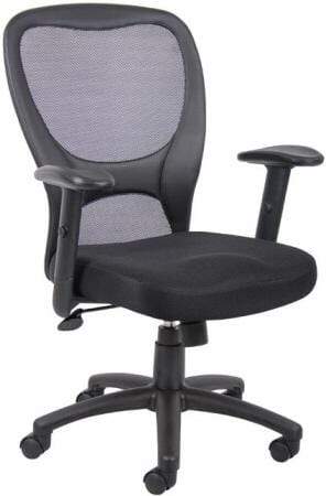 Boss Black Mesh Office Chair [B6508] - Ergonomic Executive Desk Chair with Lumbar Support - Perfect for Home Office, Gaming & Workspace
