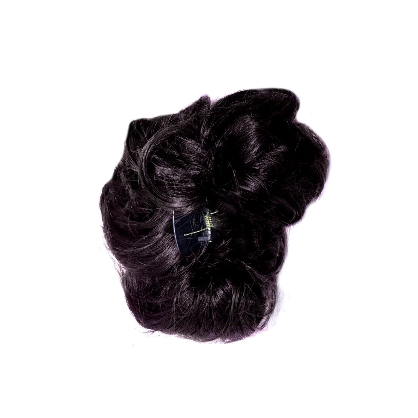 APOEM Artificial Juda Hair Bun Extension with Clutch - Black Hair Accessories for Women & Girls (Pack of 1) | Perfect for Weddings, Parties & Everyday Hairstyles