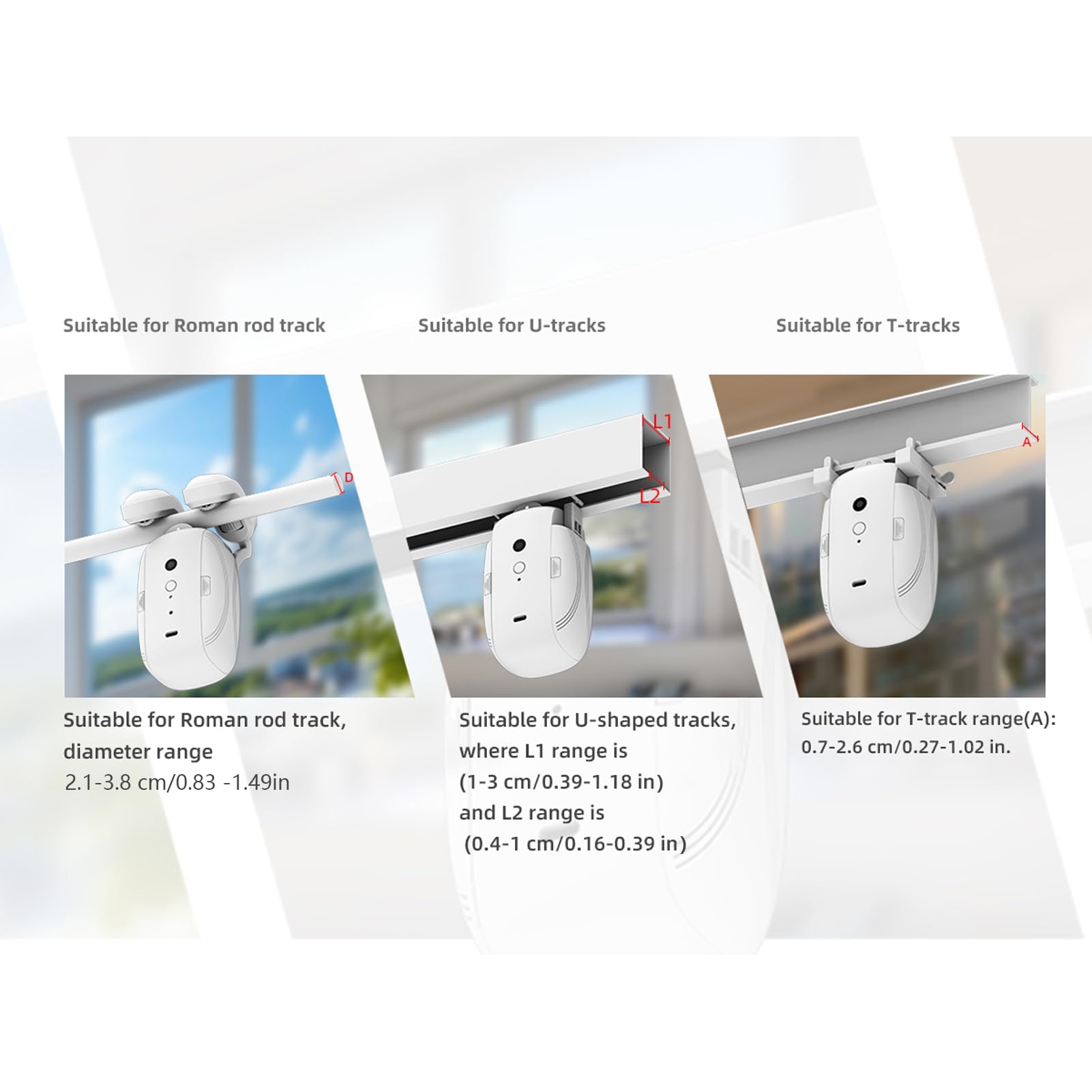Smart Electric Curtain Opener & Closer - Automatic Bluetooth Motorized Curtain System for Roman/U/T Rails, Works with Alexa & Google Home, App/Timer Control, Remote Included - Perfect for Smart Homes, Bedrooms & Living Rooms