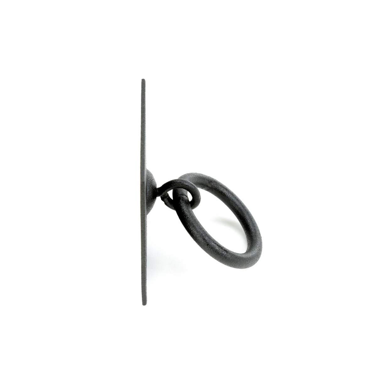 Black Wrought Iron Ring Cabinet Pulls 2.26 Inch - Vintage Drawer Handles with Mounting Hardware - Perfect for Kitchen Cabinets, Bathroom Vanities & Furniture Restoration