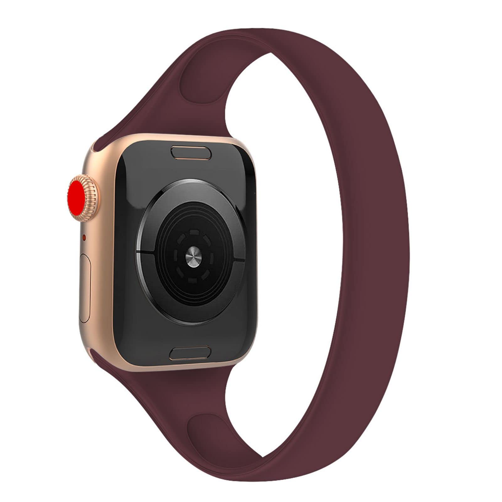 Mazoft Solo Loop Slim Band for Apple Watch 38mm 40mm 42mm 44mm 41mm 45mm 49mm - Stretchy Silicone Elastic Sport Strap Compatible with iWatch Series Ultra SE 8 7 6 5 4 3 2 1 - Perfect for Workouts, Running & Everyday Wear