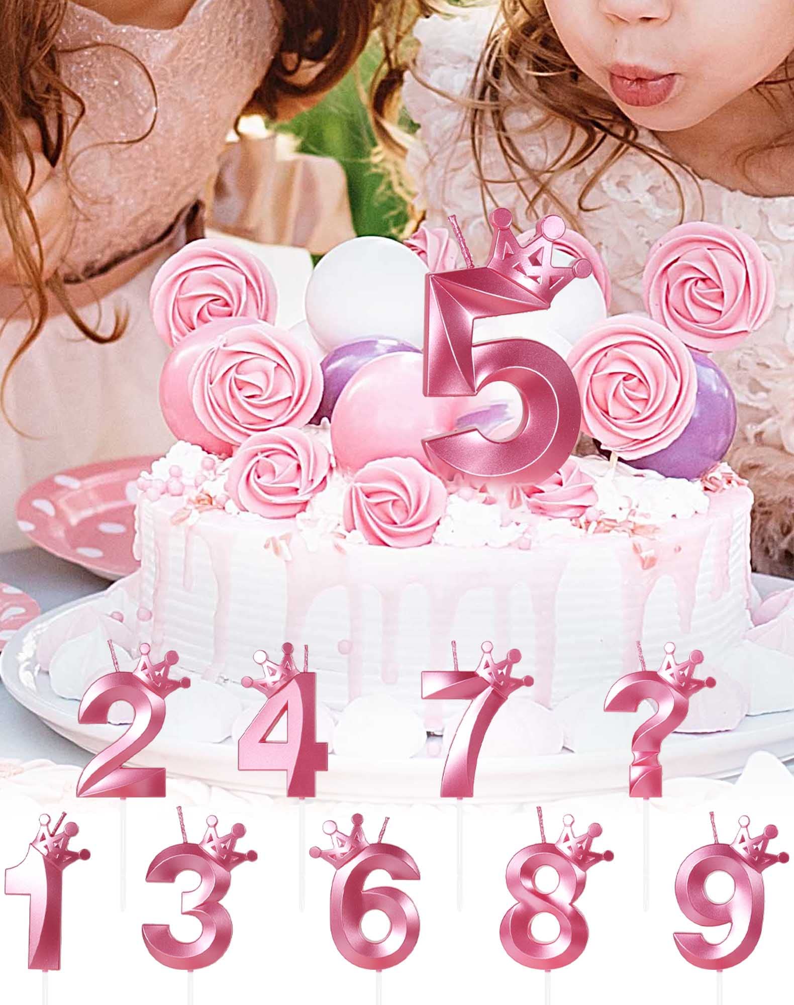 1st Birthday Candles - Number 1 Candle with Crown, Pink Happy Birthday Cake Candles, 3D Design Cake Topper Decorations for Girls, Pets, Birthday Parties & Wedding Anniversaries | Perfect for Baby Showers, Gender Reveals & Special Celebrations