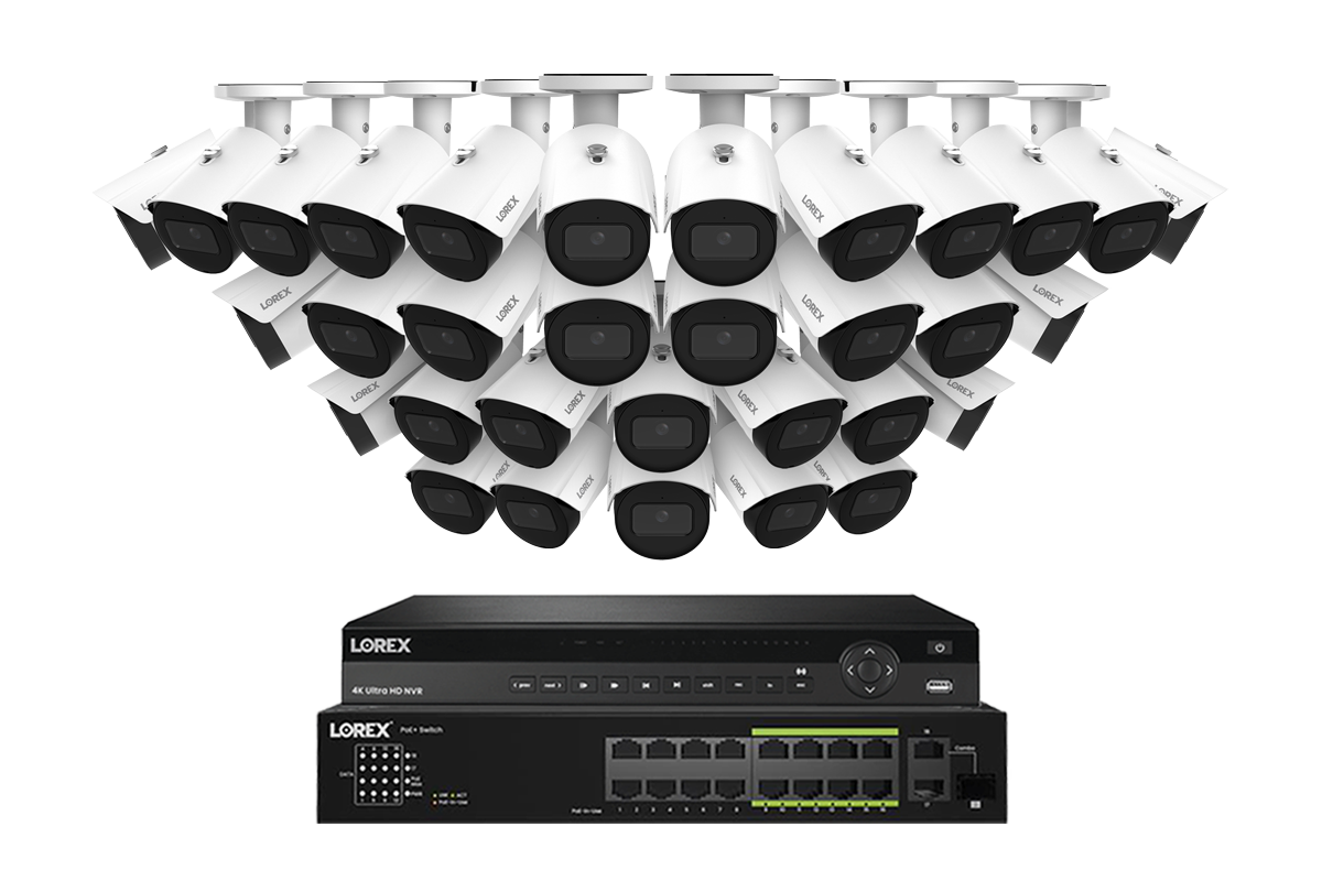 Lorex Elite Series 4K 32-Channel Wired NVR Security System with 8TB HDD & 4MP (2K) A4 IP Bullet Cameras - 24/7 Home & Business Surveillance Solution