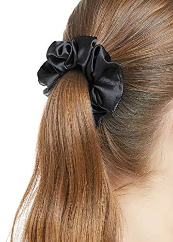 THXSILK Silk Scrunchies for Women - Soft Elastic Hair Ties & Ponytail Holders (6 Colors) - Perfect for Workouts, Office & Everyday Hair Styling