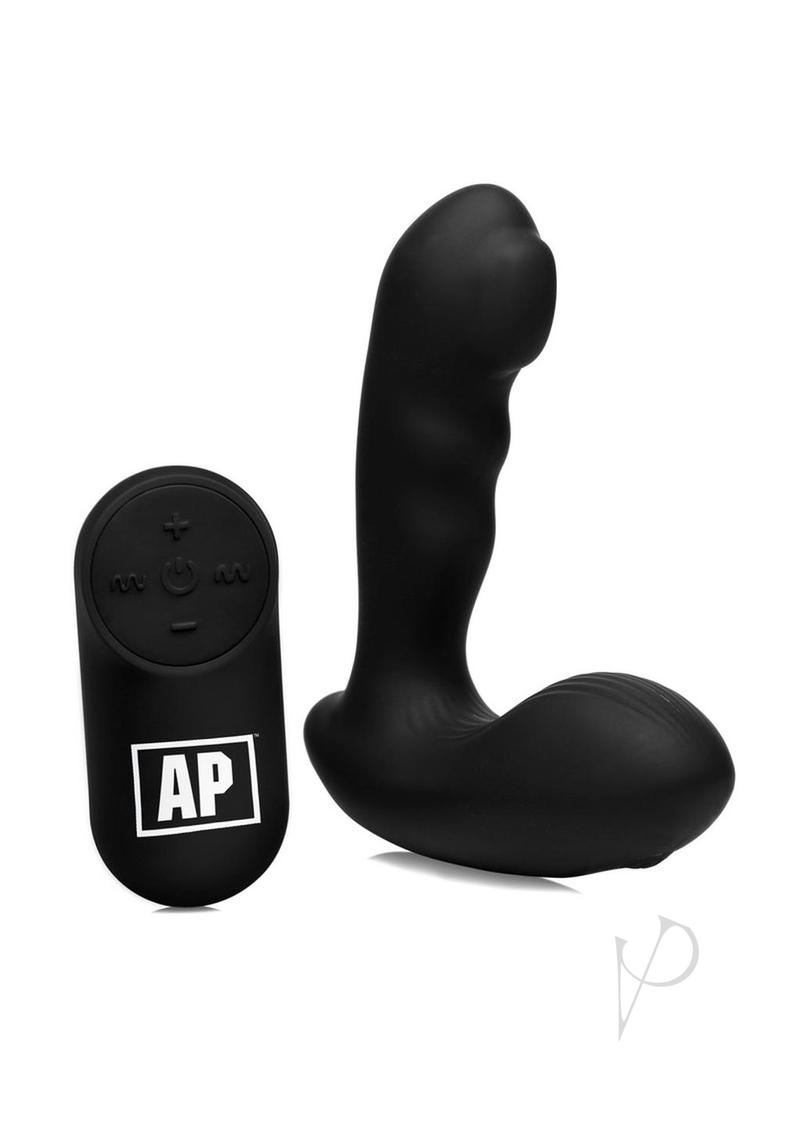 Premium Silicone Prostate Stimulator with Milking Beads & Remote Control - Alpha Pro P Milker (Black) | G-Spot & Prostate Massager for Men | Perfect for Solo Play & Couples Intimacy