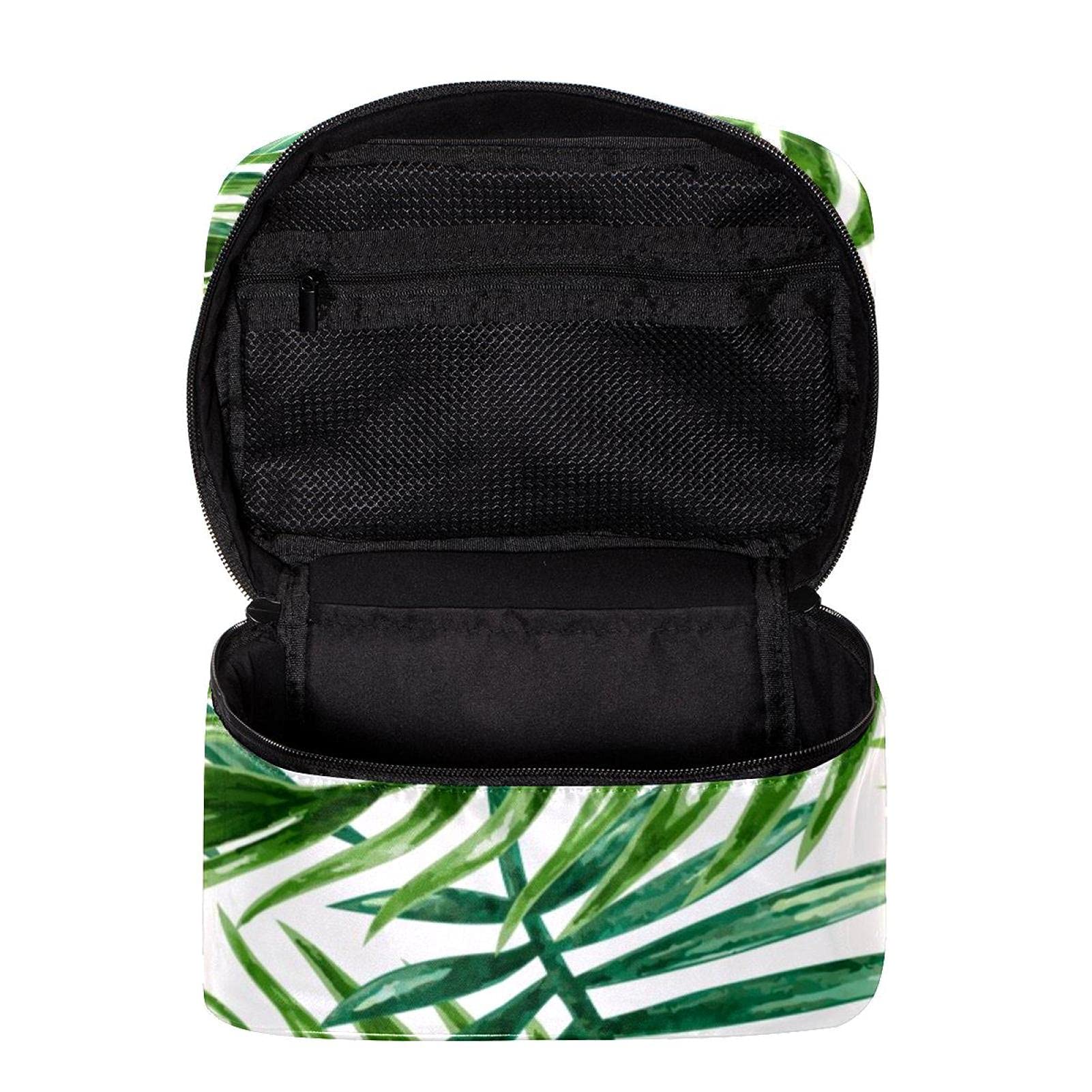 Waterproof Tropical Palm Leaves Cosmetic Bag for Women - Travel Toiletry Organizer & Makeup Pouch for Beach Vacation, Gym, and Daily Use