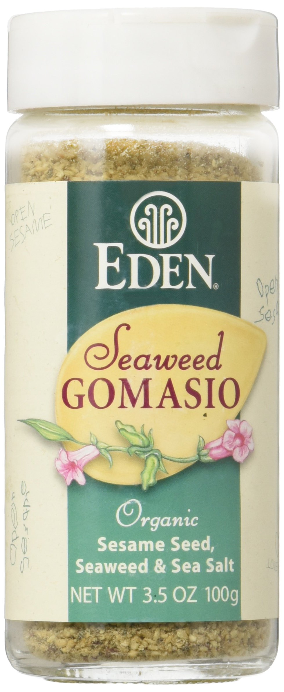 Organic Gomasio Seasoning - Toasted Sesame Seeds, Seaweed & Sea Salt Blend | 3.5oz (100g) Glass Jar | Vegan, Gluten-Free Topping for Rice, Salad & Sushi