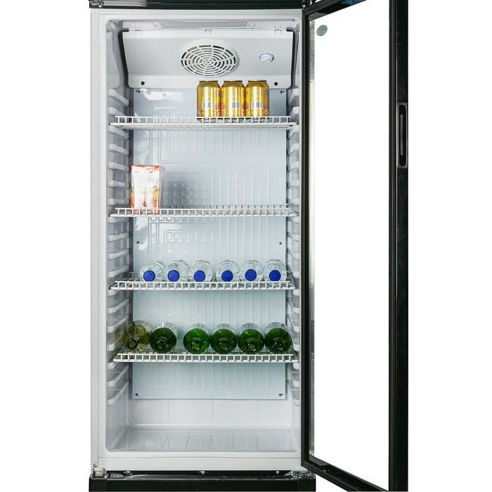 Farfalla FSC DT248BL 248L Commercial Drink Chiller - Energy Efficient Glass Door Beverage Cooler for Restaurants, Bars, and Cafes - Perfect for Displaying Bottles, Cans, and Drinks