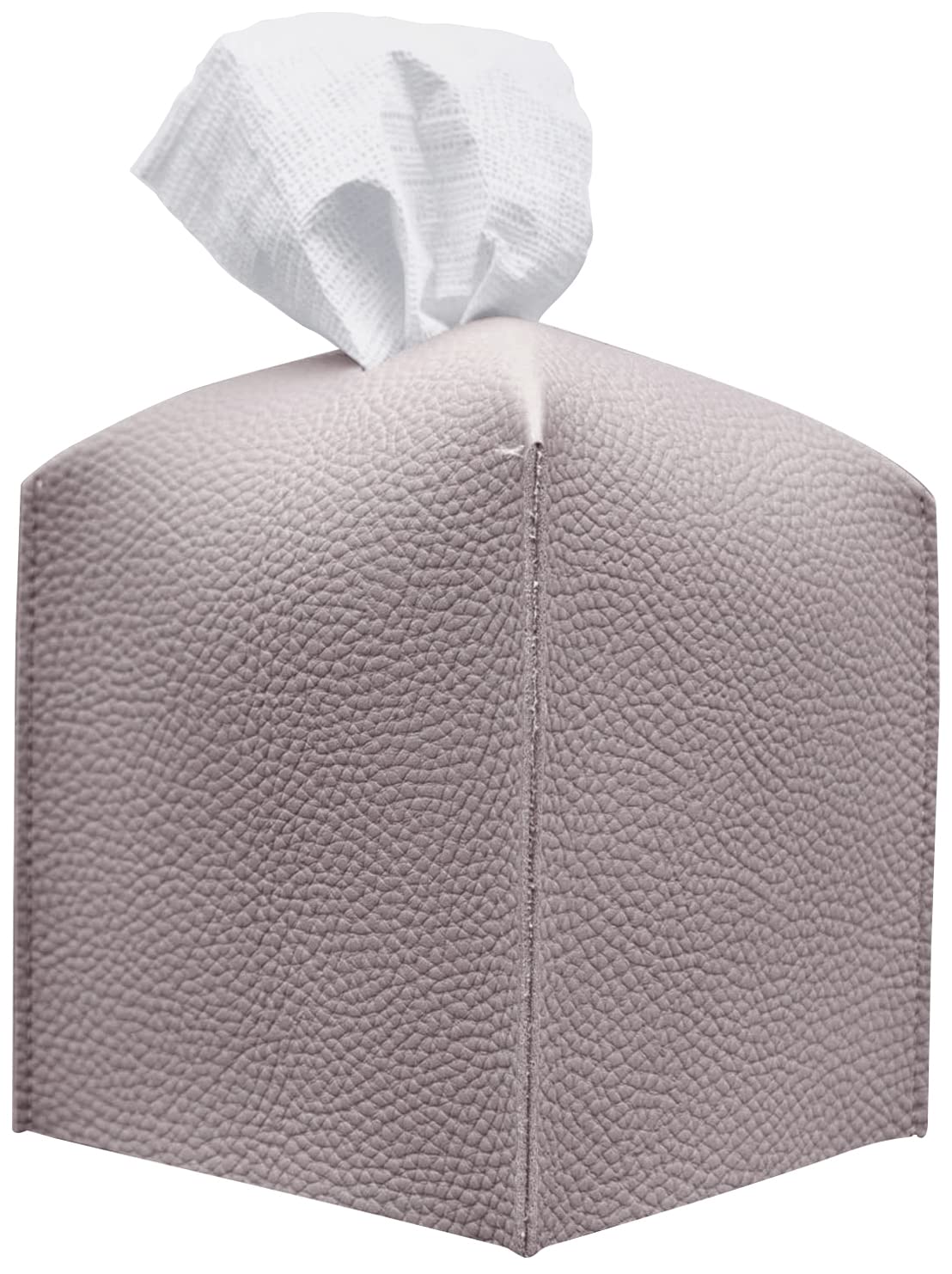 Premium PU Leather Tissue Box Cover - Modern Square Decorative Holder for Bathroom, Vanity, Nightstand, Office & Car (5
