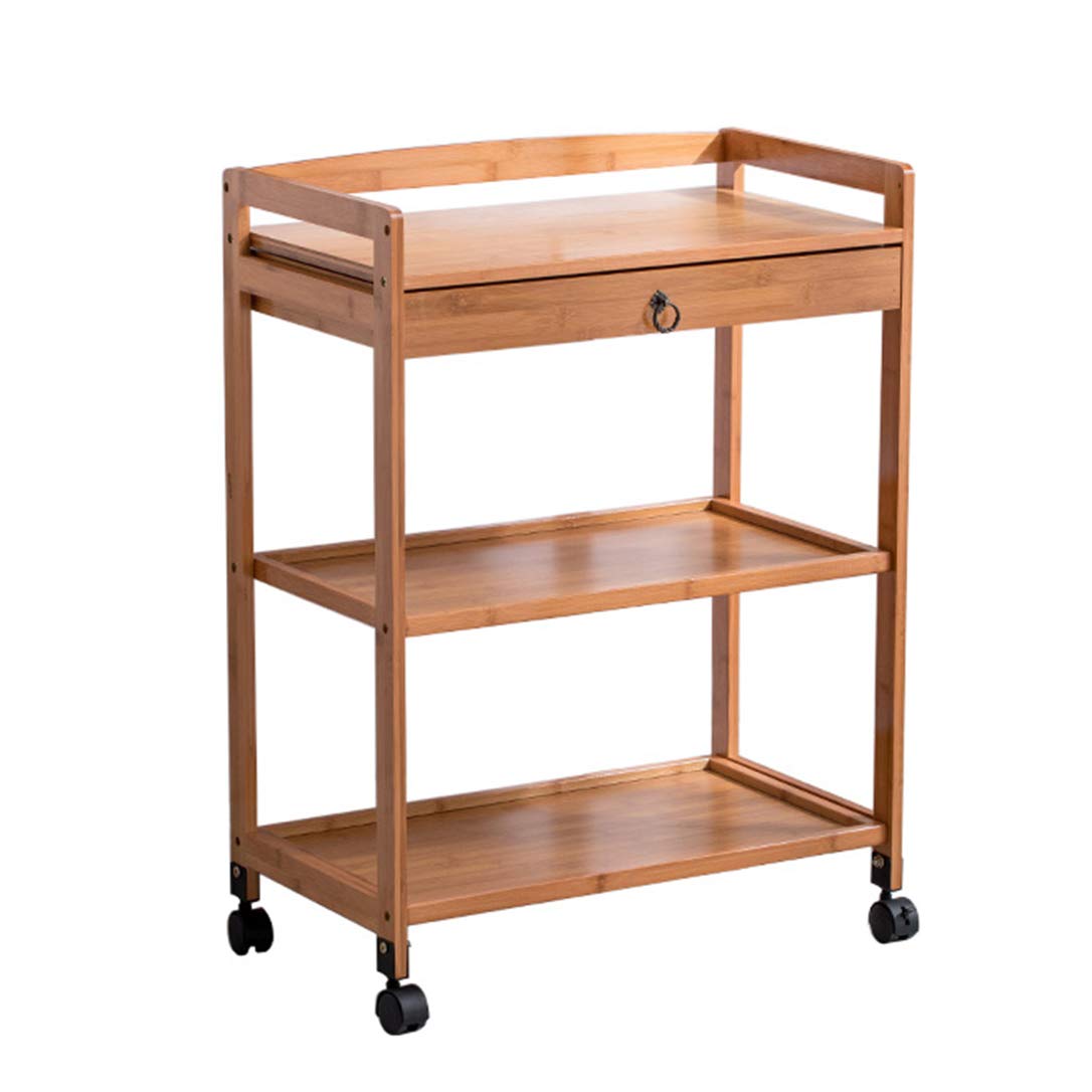 ZYFA 3-Tier Rolling Kitchen Cart with Wheels - Multi-Purpose Storage Organizer, Utility Trolley for Kitchen, Living Room & Bar - Mobile Serving Island Cabinet for Home Organization & Entertaining