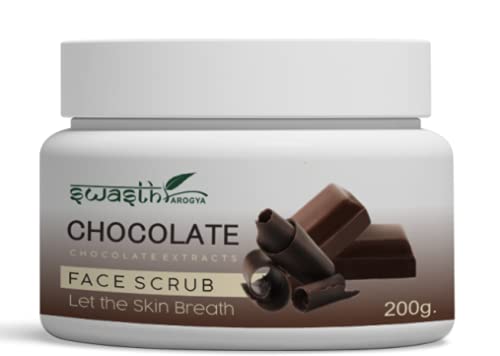 Organic Chocolate Face Scrub for Glowing Skin | Anti-Aging & Exfoliating | Removes Dead Cells & Moisturizes | 200g Jar | Perfect for Daily Skincare Routine & Spa Treatments