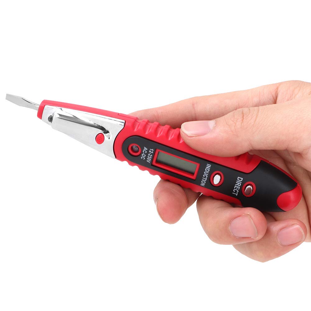 Non-Contact Voltage Tester Pen - AC Voltage Detector 90V-1000V with LED Light & Buzzer Alarm - Electrical Outlet Tester for Home, Electricians & DIY Projects (Red) - Perfect for Electrical Safety Checks, Wiring Tests & Power Outlet Inspection