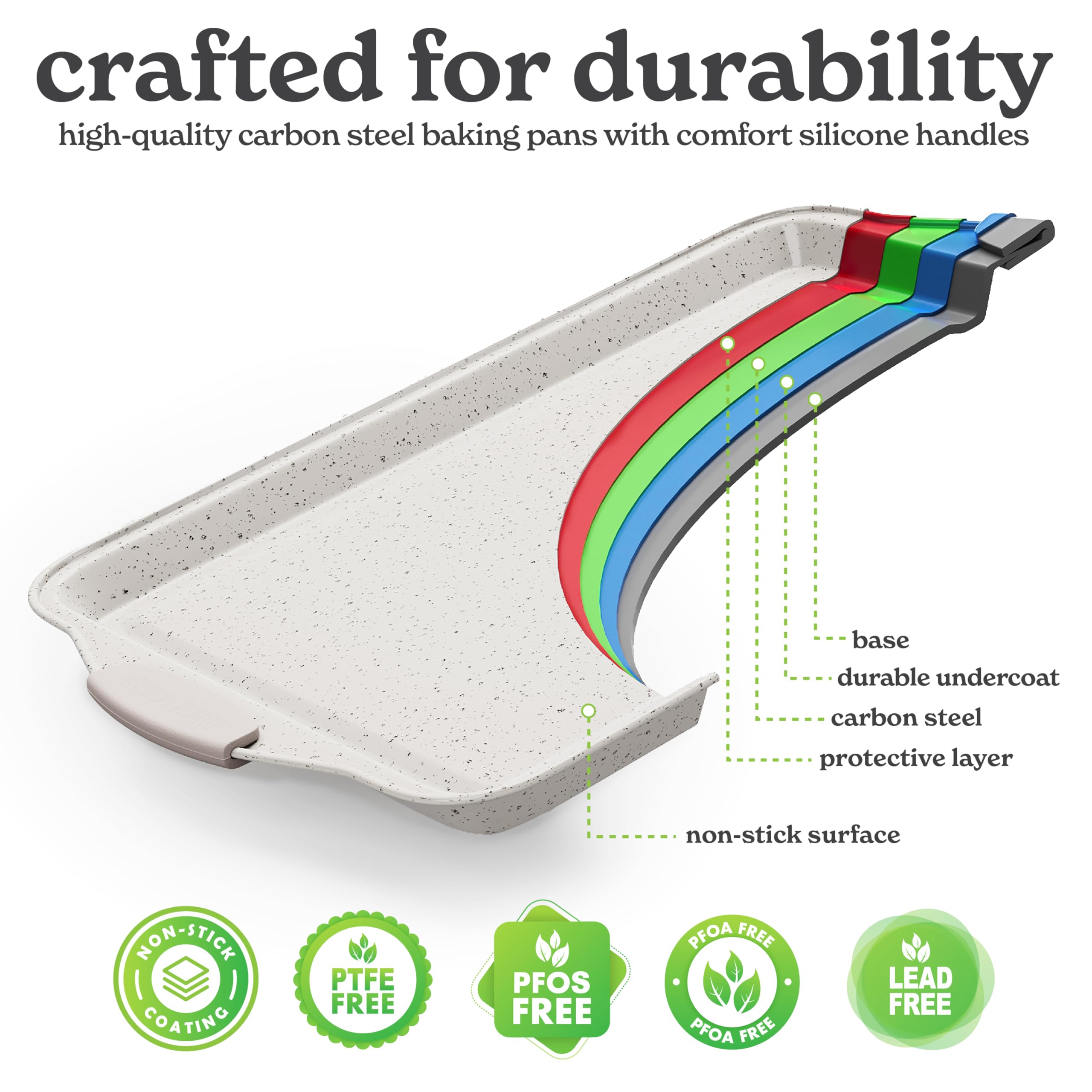 Nonstick Stackable Bakeware Set - 10-Piece Durable Country Kitchen Baking Pans with Easy Release, Cream Color - Perfect for Cakes, Cookies, Pies & Holiday Baking