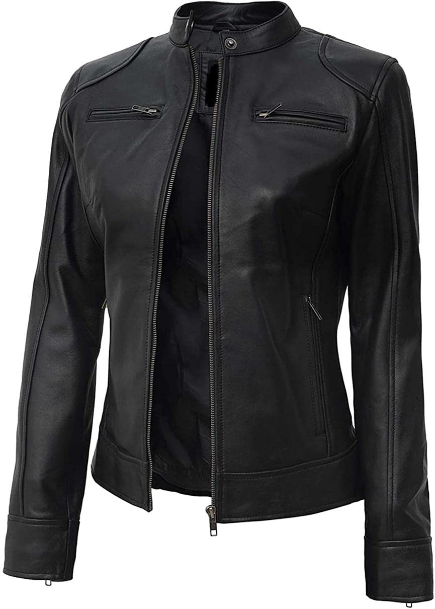 Stylish Women's Biker Leather Jackets - Premium Lambskin Motorcycle Jackets for Fashion & Riding | Perfect for Casual Outfits, Night Outs & Motorcycle Adventures