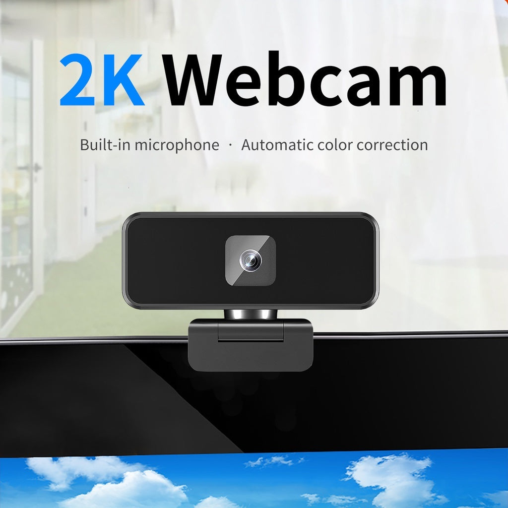 2K HD Webcam with Microphone - 2048x1536 Resolution, Wide Angle Lens, Plug & Play, Auto Focus - Perfect for Zoom Meetings, Online Classes & Video Conferencing