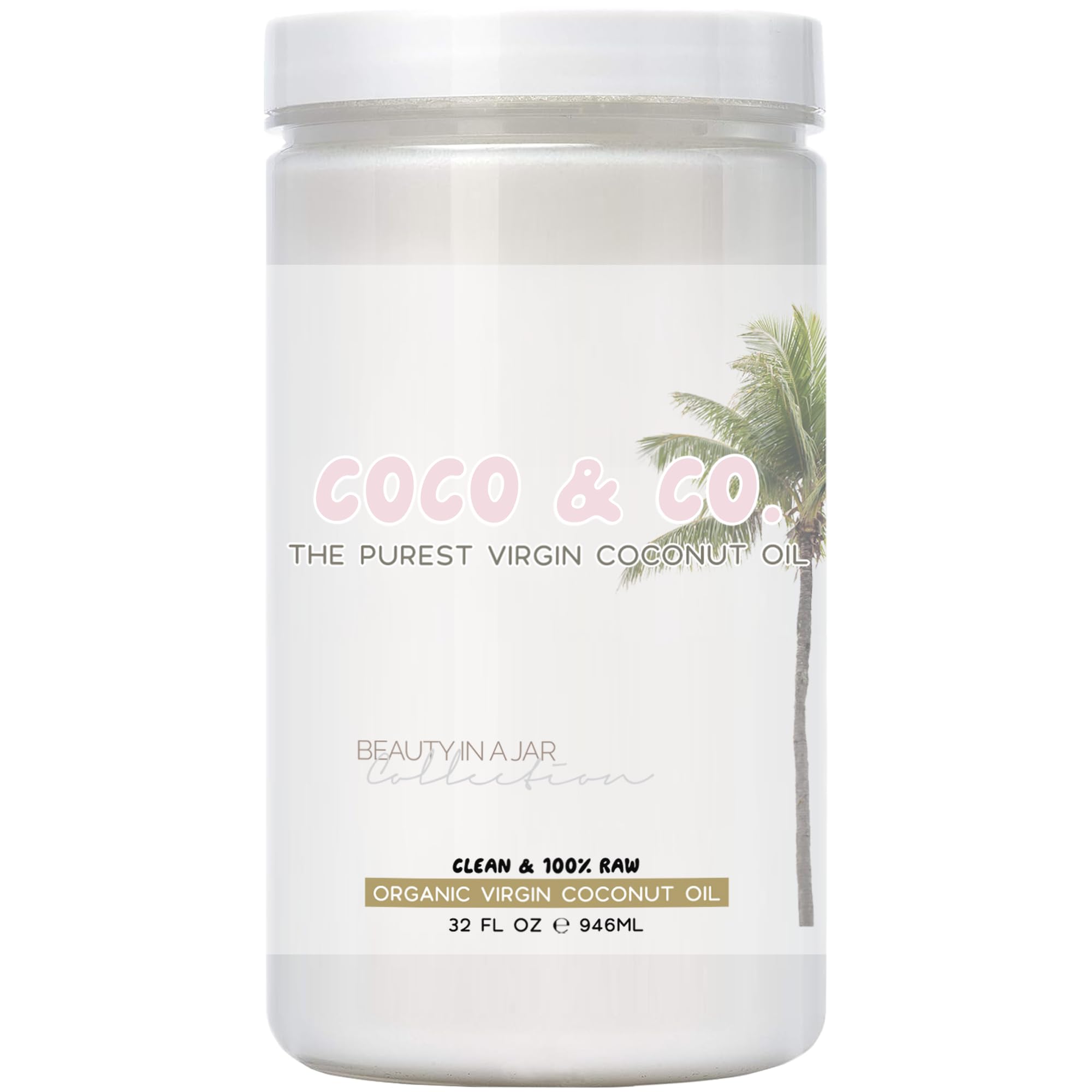 Organic Extra Virgin Coconut Oil for Hair, Skin & Body - Cold Pressed, Unrefined, 100% Pure - Perfect for Hair Care, Skin Moisturizing & Cooking