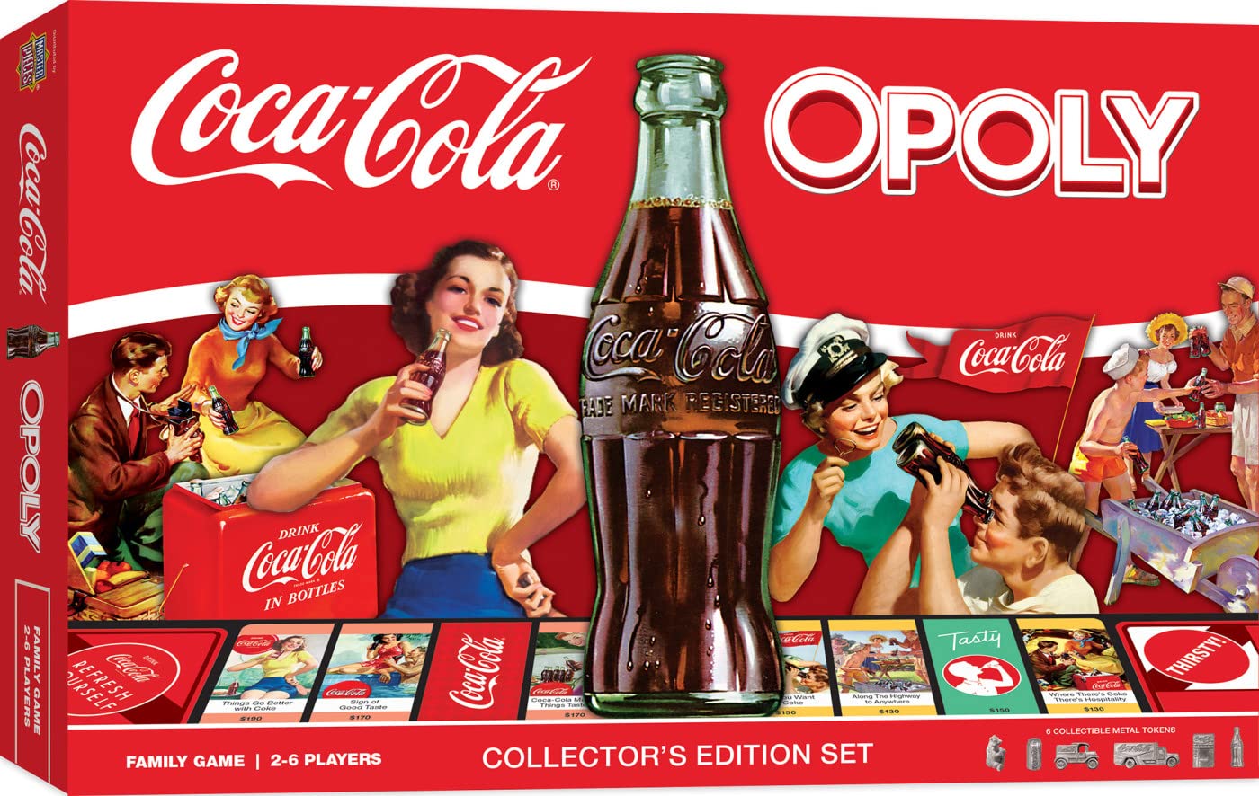 MasterPieces Coca-Cola Opoly Board Game - Officially Licensed Family Board Game for Adults & Kids - Perfect for Game Nights, Parties & Collectors
