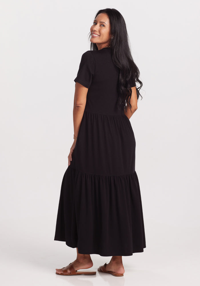 Lucia Dress for Women - Elegant Black Maxi Dress for Summer, Beach, and Evening Occasions