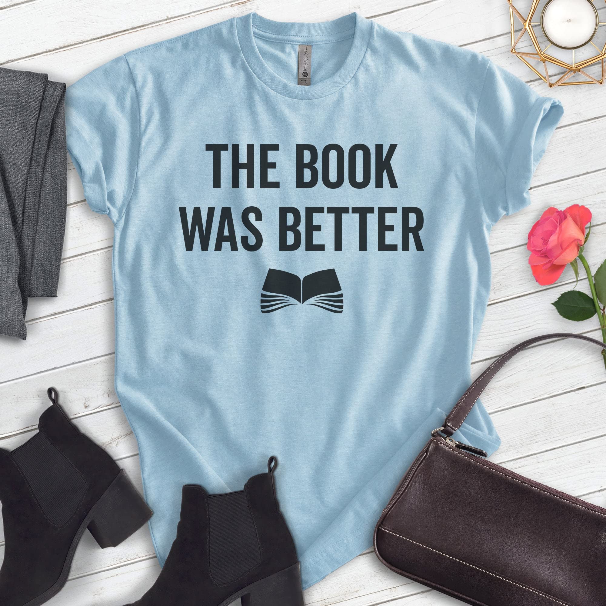 EVERTREE CLOTHING The Book Was Better Graphic T-Shirt - Unisex Novelty Tee for Book Lovers, Readers & Geeks - Soft Cotton Casual Shirt for Men & Women - Perfect for Book Clubs, Library Visits & Literary Events