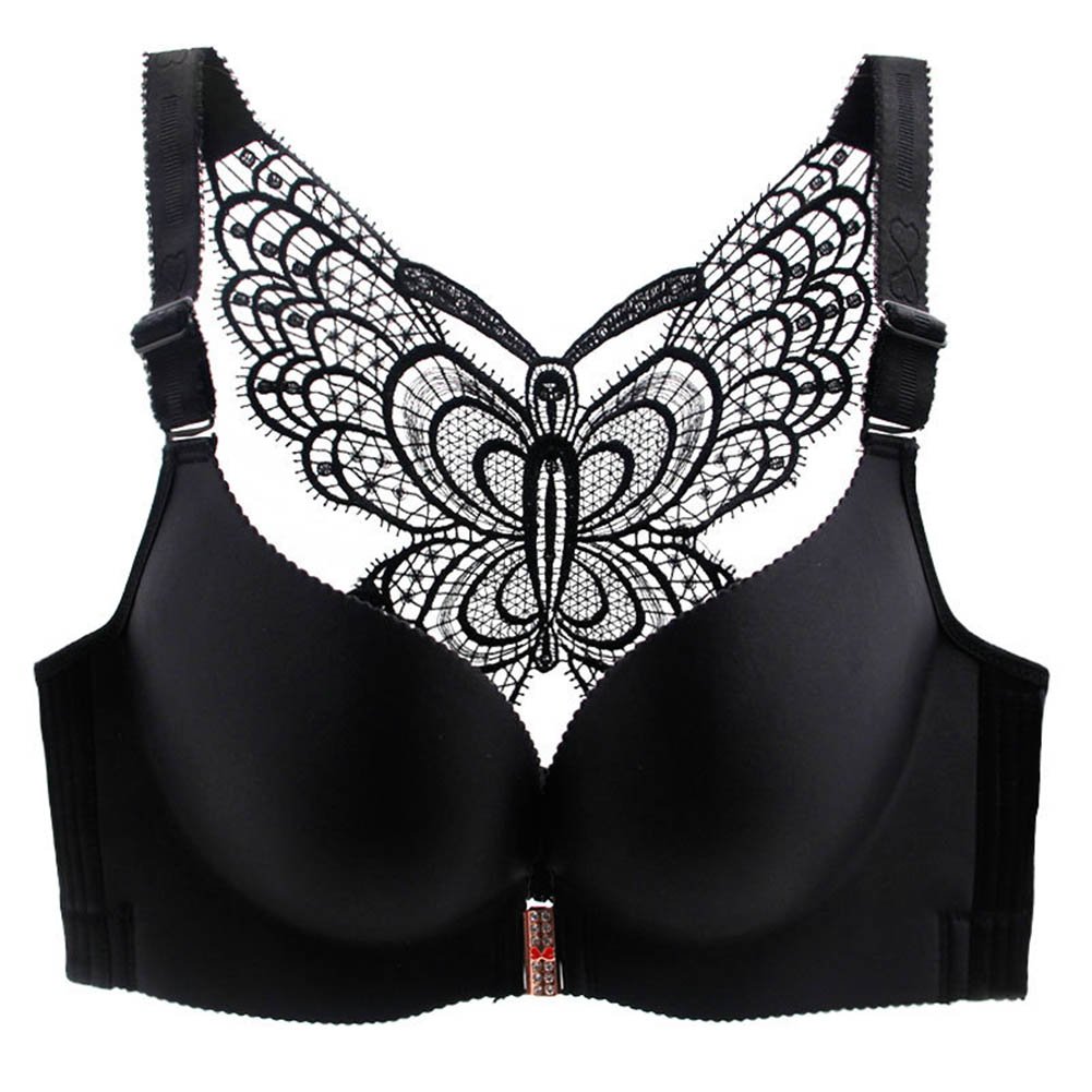 Push Up Wireless Bras for Women - Front Button Butterfly Back Design, No Underwire Comfort, Plus Size Support - Perfect for Everyday Wear, Workouts & Special Occasions