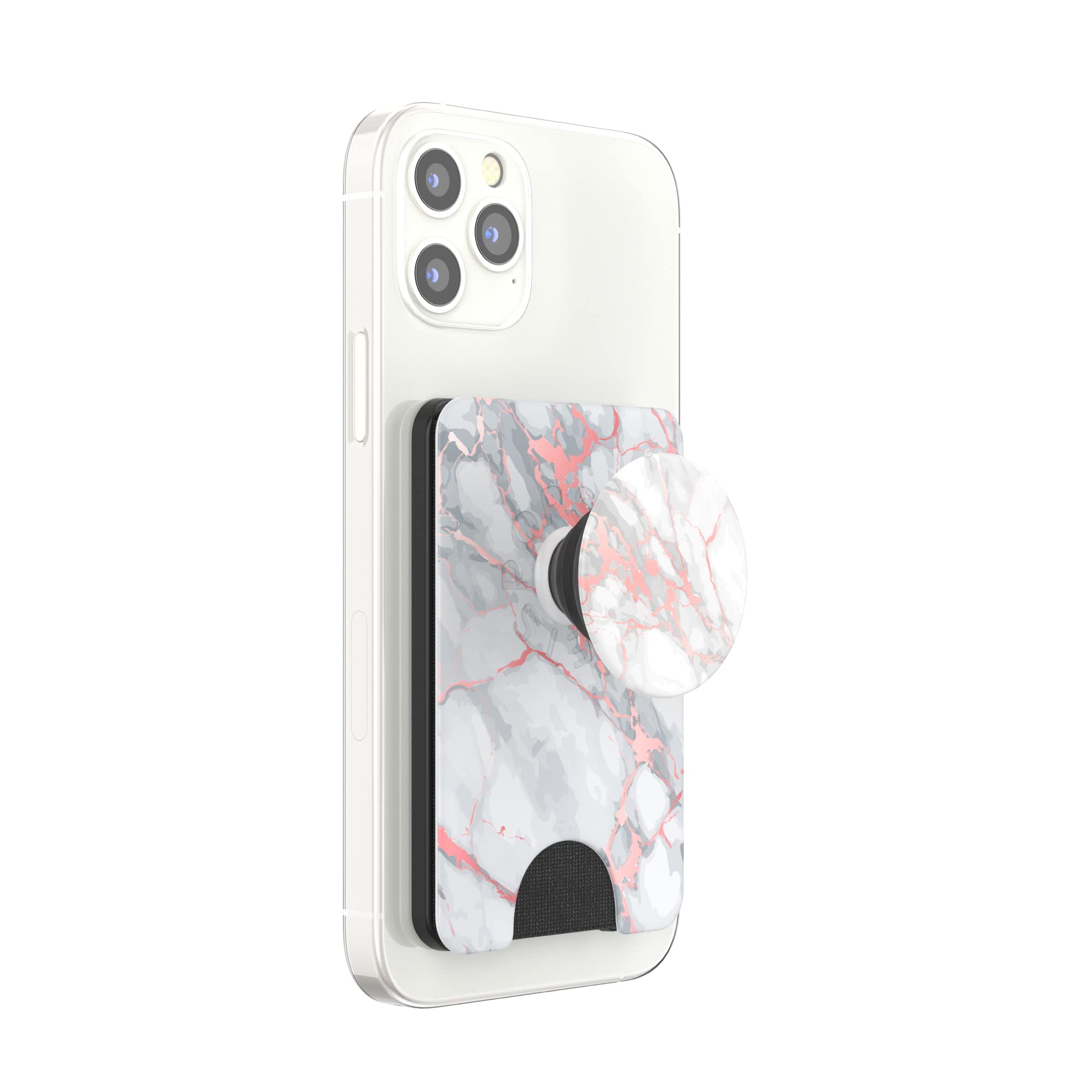 PopSockets Expanding Grip Phone Wallet with Card Holder - Rose Gold Lutz | Magsafe & Wireless Charging Compatible | Perfect for Travel, Commuting & Hands-Free Use