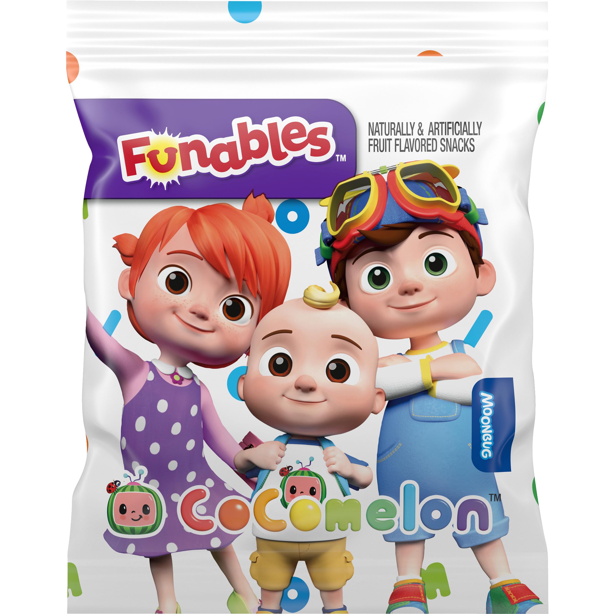 **Funables Fruity Snacks - Cocomelon Assorted Fruit Flavored Snacks, 0.8 oz (10 Count) - Healthy Kids Snacks for Lunchboxes, School, and On-the-Go**