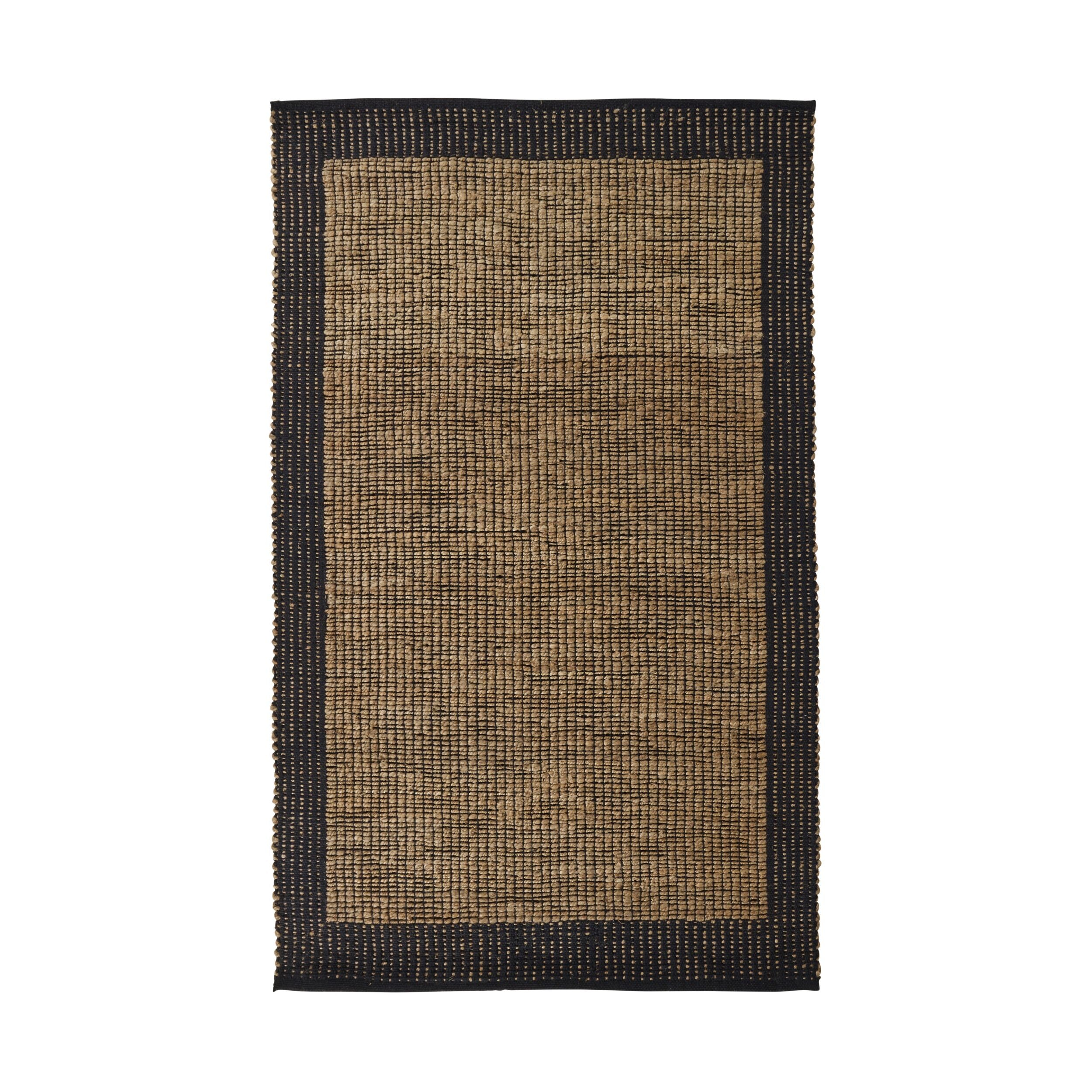 Alhambra Border Jute Rug Walnut 150x240cm - Natural Fiber Area Rug for Living Room, Bedroom & Boho Decor
