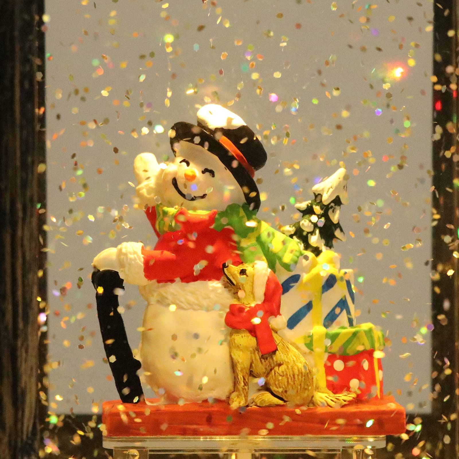Eldnacele Battery Operated Christmas Train Snow Globe Lantern with Snowman - Musical Water Glittering Lantern with 6H Timer - Perfect Holiday Table Centerpiece, Home Decor & Gift for Christmas, Parties & Winter Celebrations