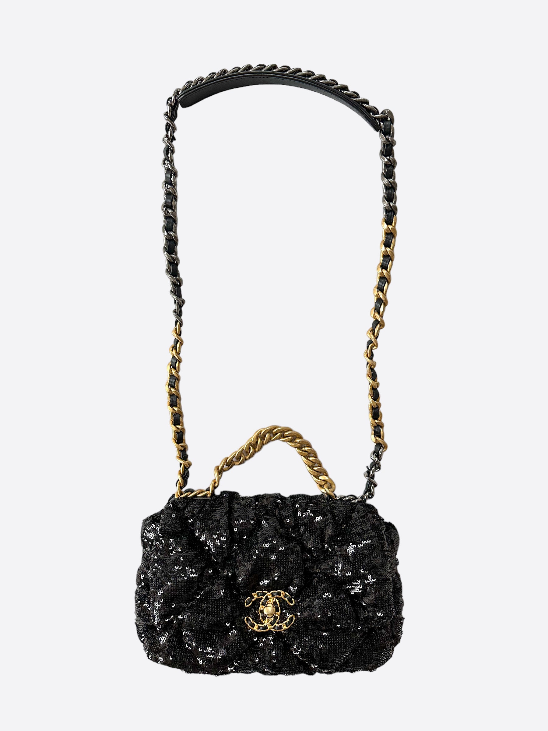Chanel Black Quilted Sequin Medium Flap Bag - Luxury Designer Handbag for Women, Evening Parties & Special Occasions