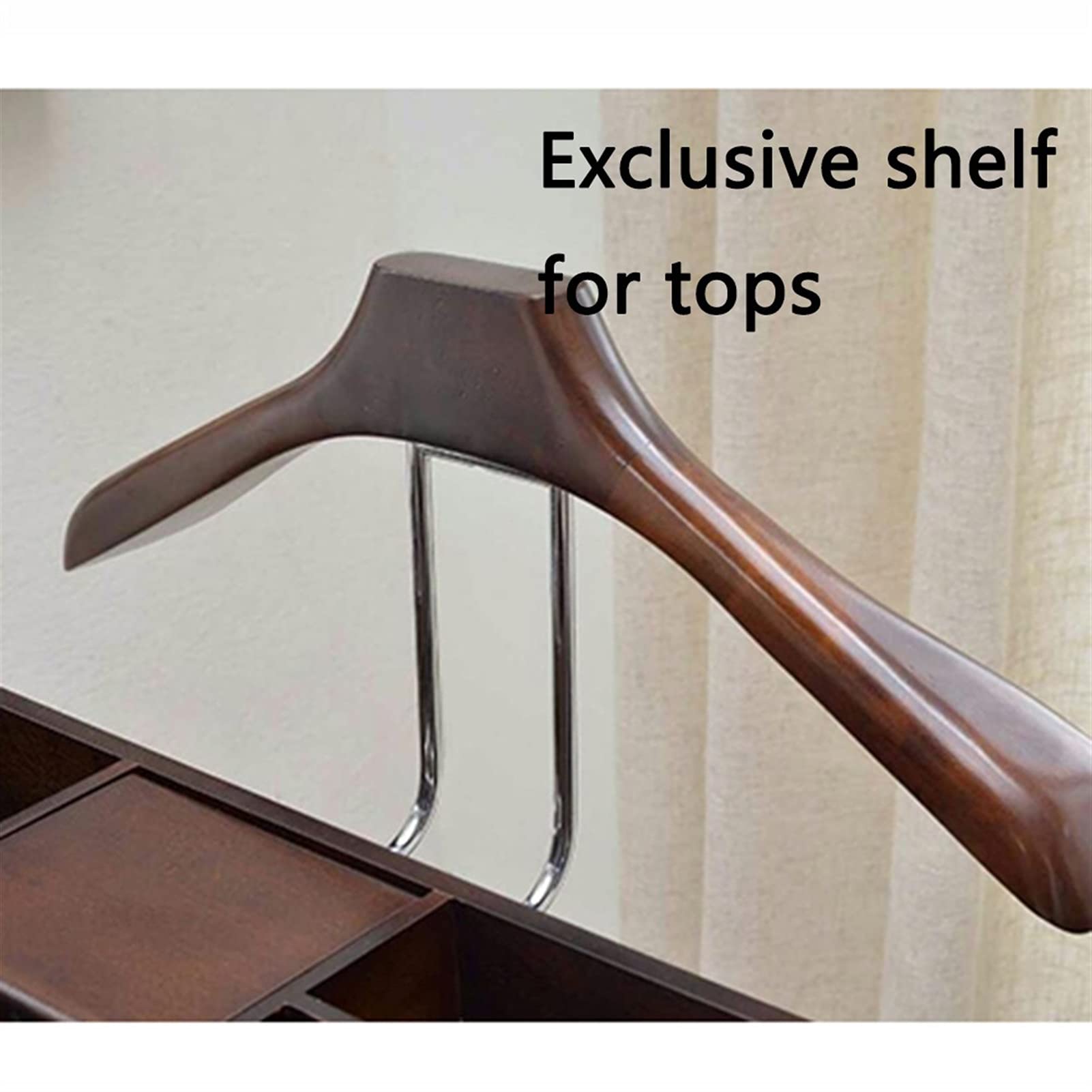 Premium Wooden Suit Valet Stand with Trouser Bar & Jacket Hanger - Sturdy Floor Clothes Rack for Bedroom & Living Room - Space-Saving Organizer (43.1