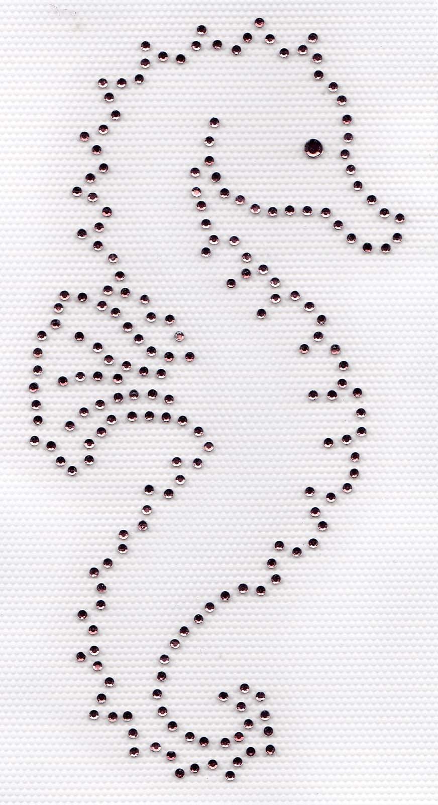 Hot Fix Rhinestone Transfer - Amethyst Sea Horse Design for DIY Clothing, Hats & Accessories | Perfect for Crafting, Costumes & Fashion Embellishments