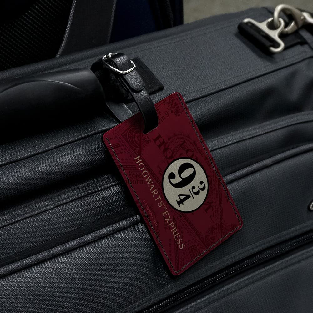 Harry Potter Hogwarts Express Leather Luggage Tag - Personalized ID Card Holder for Suitcases, Backpacks & Travel Bags - Perfect for Harry Potter Fans & Travel Enthusiasts