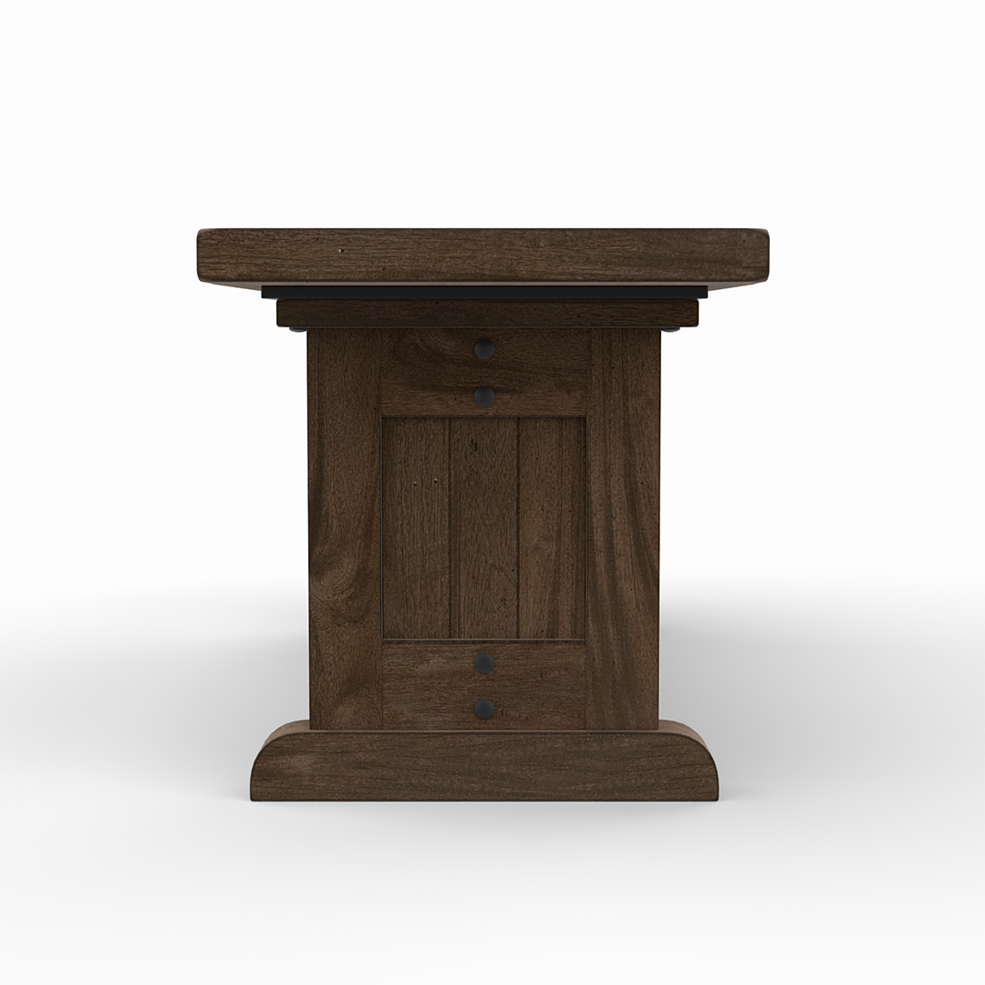 Doe Valley Nook Table with Benches - Rustic Wooden Kitchen Dining Set for Small Spaces | Perfect for Breakfast Nooks, Apartments & Cozy Corners