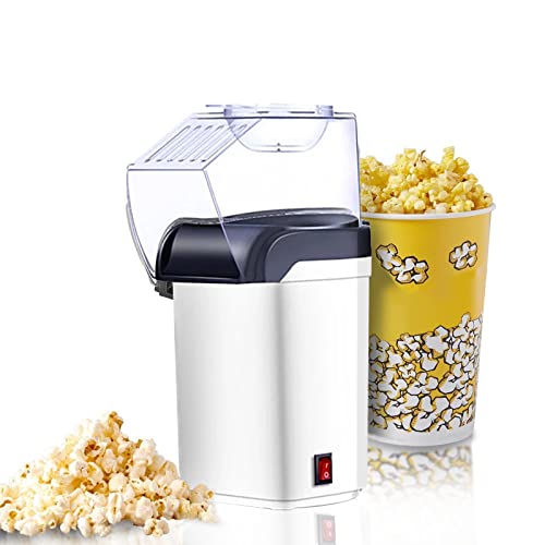 **Automatic Hot Air Popcorn Maker Machine - Fast & Healthy Electric Corn Popper for Home, Kitchen, DIY Snacks - Perfect Gift for Kids & Family (White) - Ideal for Movie Nights, Parties & Healthy Snacking**