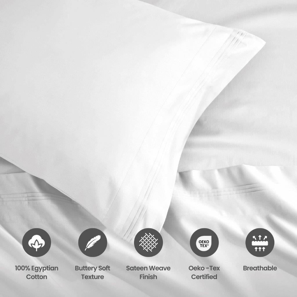 Premium 1500 Thread Count Egyptian Cotton Sheet Set - Eco-Friendly, Breathable & Hypoallergenic - Perfect for Luxury Bedding & Hot Sleepers