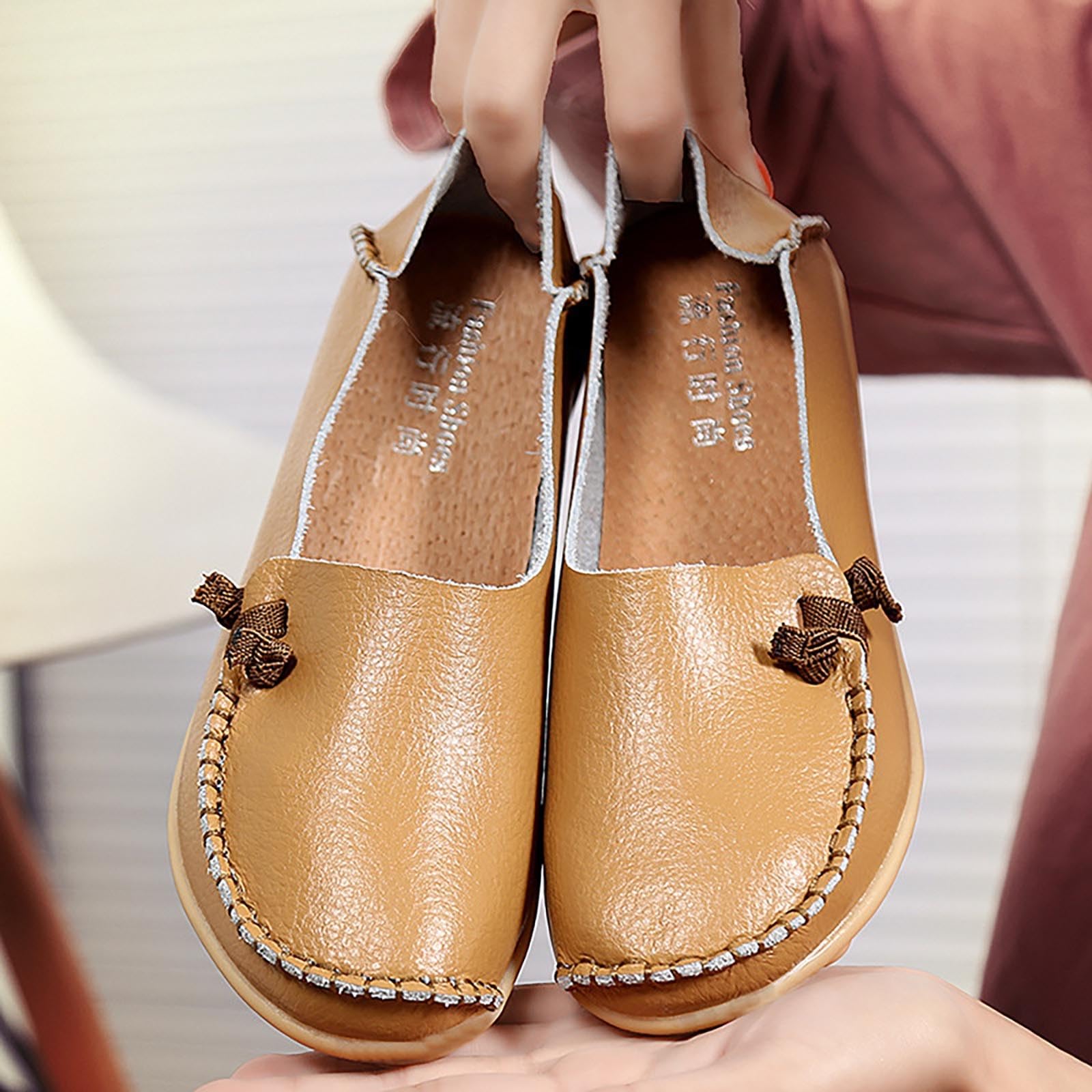 **Women's & Men's Casual Sneakers & Loafers - Wide Width Slip-On Shoes with Non-Slip Sole, Round Toe & Heel Cover - Perfect for Christmas Gifts, Office Wear & Everyday Comfort**    *(Use Case: Ideal for work, casual outings, holiday parties, and all-day comfort.)*