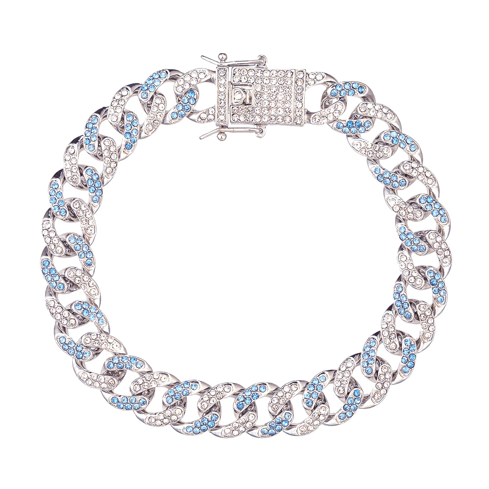 18K Gold & White Gold Plated Cuban Link Anklet Bracelet for Women & Men - Hip Hop Iced Out Rhinestone Chain Ankle Bracelet (9