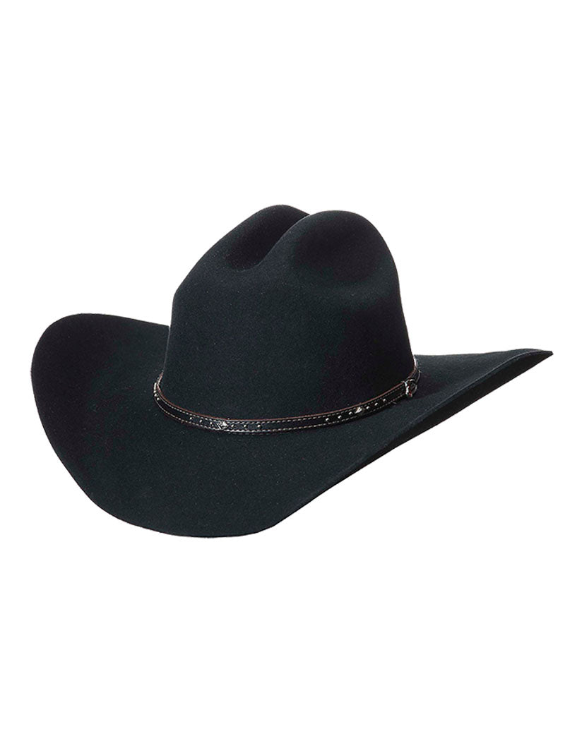Justin JF0242BKHL Men's 2X Hills Cattleman Felt Hat - Black Western Cowboy Hat for Outdoor Rodeo, Ranch Work & Country Fashion