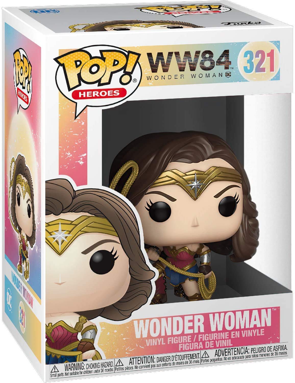 Wonder Woman Metallic Pop #321 Vinyl Figure - DC Comics Pop Heroes Collection (Includes EcoTek Protector for Display Box) | Perfect for Superhero Fans, Collectors & Home Office Decor