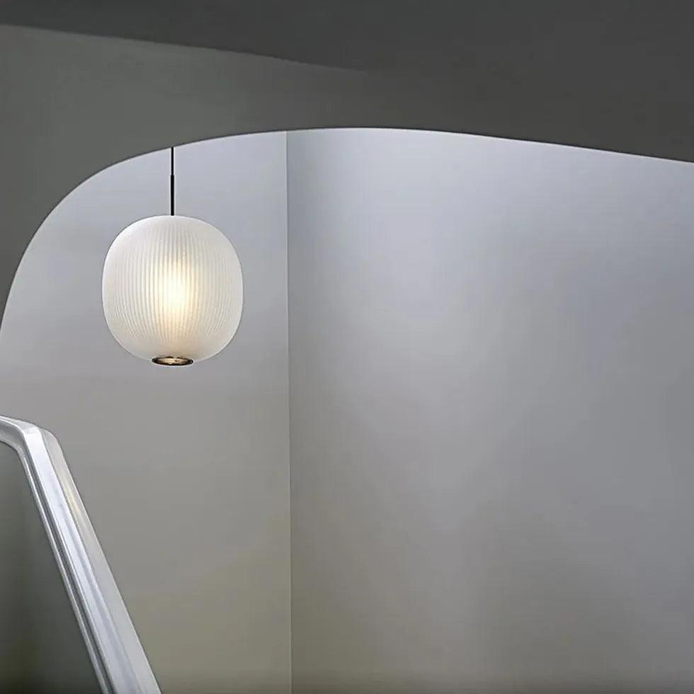 Smoky Gray Frosted Glass Pendant Light Fixture - Modern Industrial Ceiling Lighting for Kitchen Island, Dining Room & Bedroom Decor