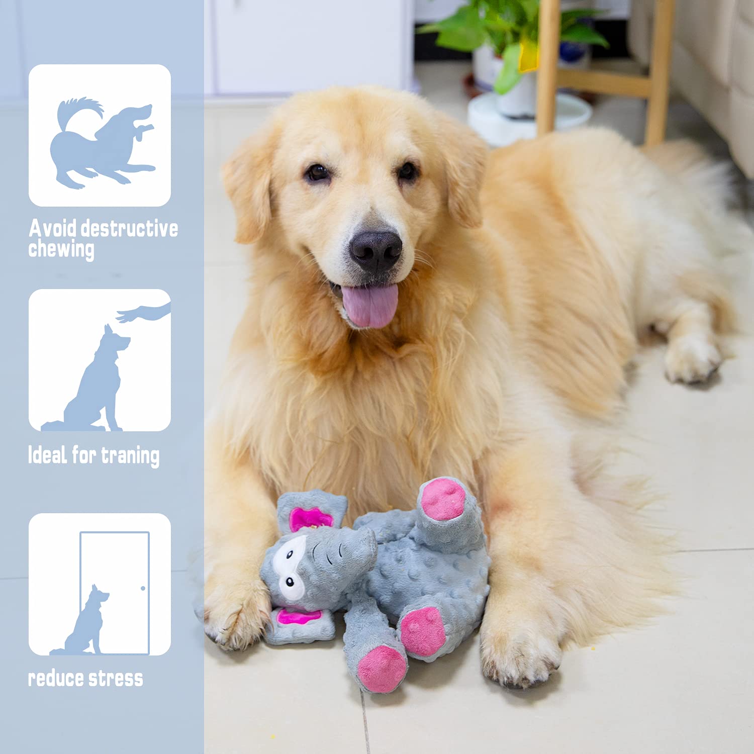 **Squeaky Plush Dog Toy for Small, Medium & Large Dogs - Soft Stuffed Chew Toy for Puppies, Teeth Cleaning & Boredom Relief - Perfect for Playtime, Training & Indoor/Outdoor Fun**