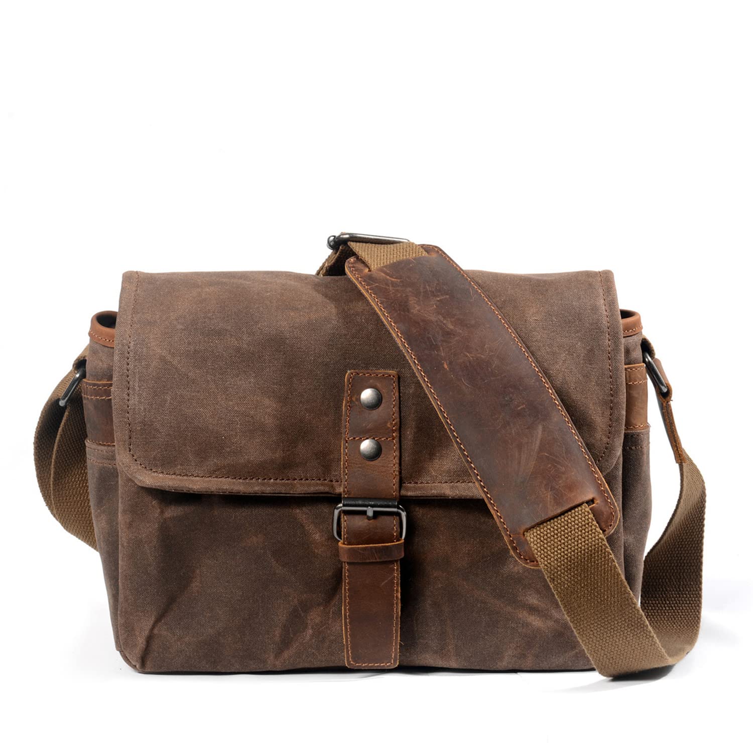 Waterproof Wax Canvas DSLR Camera Bag - Professional Outdoor Photography Shoulder Bag for Travel, Hiking & Adventure Shoots