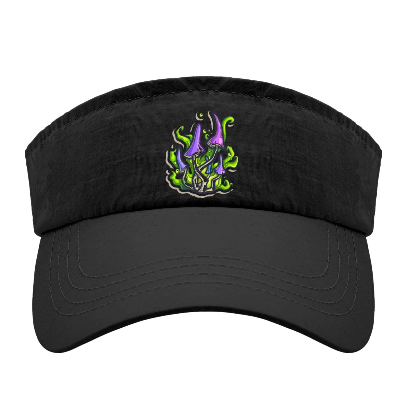 Trippy Mushroom Sun Visor Hat for Women - Adjustable & Foldable UV Protection Golf Visor for Outdoor Sports, Beach, Hiking & Summer Activities